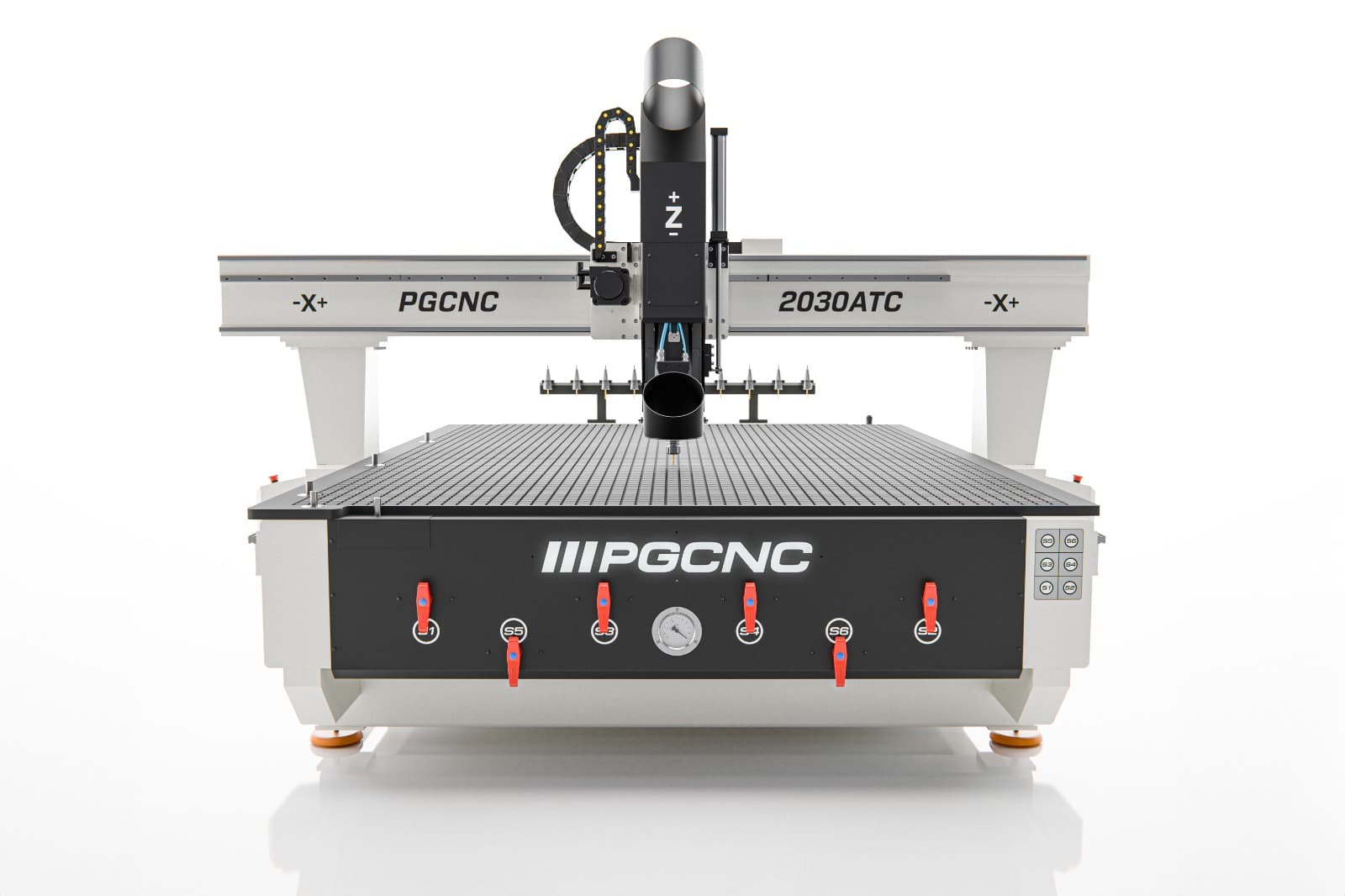 Ploter CNC SOBART — frezowanie płyt meblowych w hali produkcyjnej